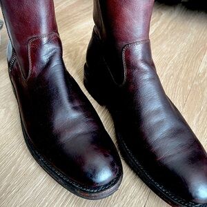 Frye Brown Side Zip Boots Dark Brown